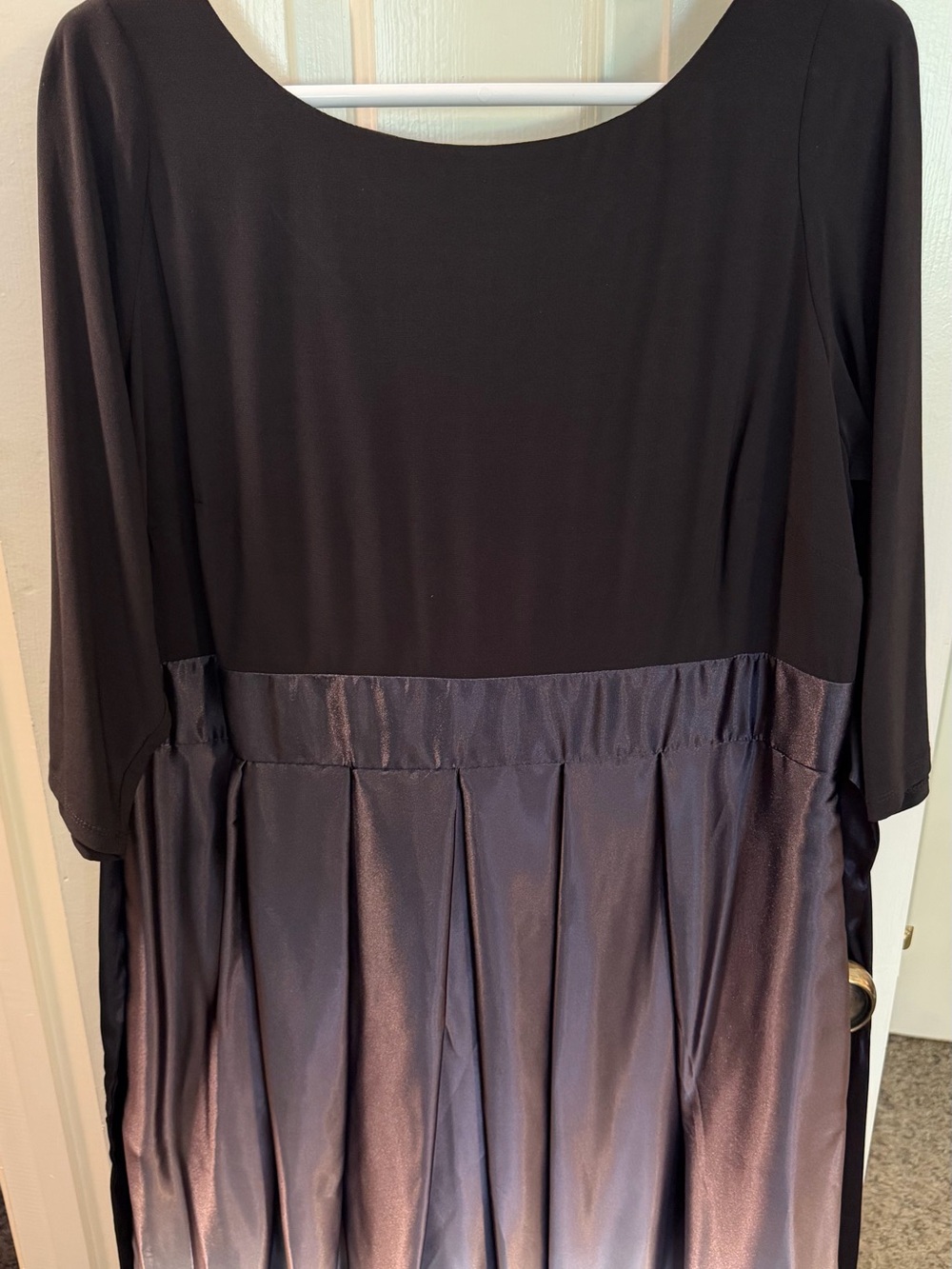 Dillard’s Ignite Evenings Ombre Satin 3/4 Sleeve Tie Waist Evening Gown Formal - Picture 5 of 12